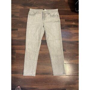Eileen Fisher Women's Jeans Gray Taupe, Organic Cotton/ Spandex Straight Leg Sz8